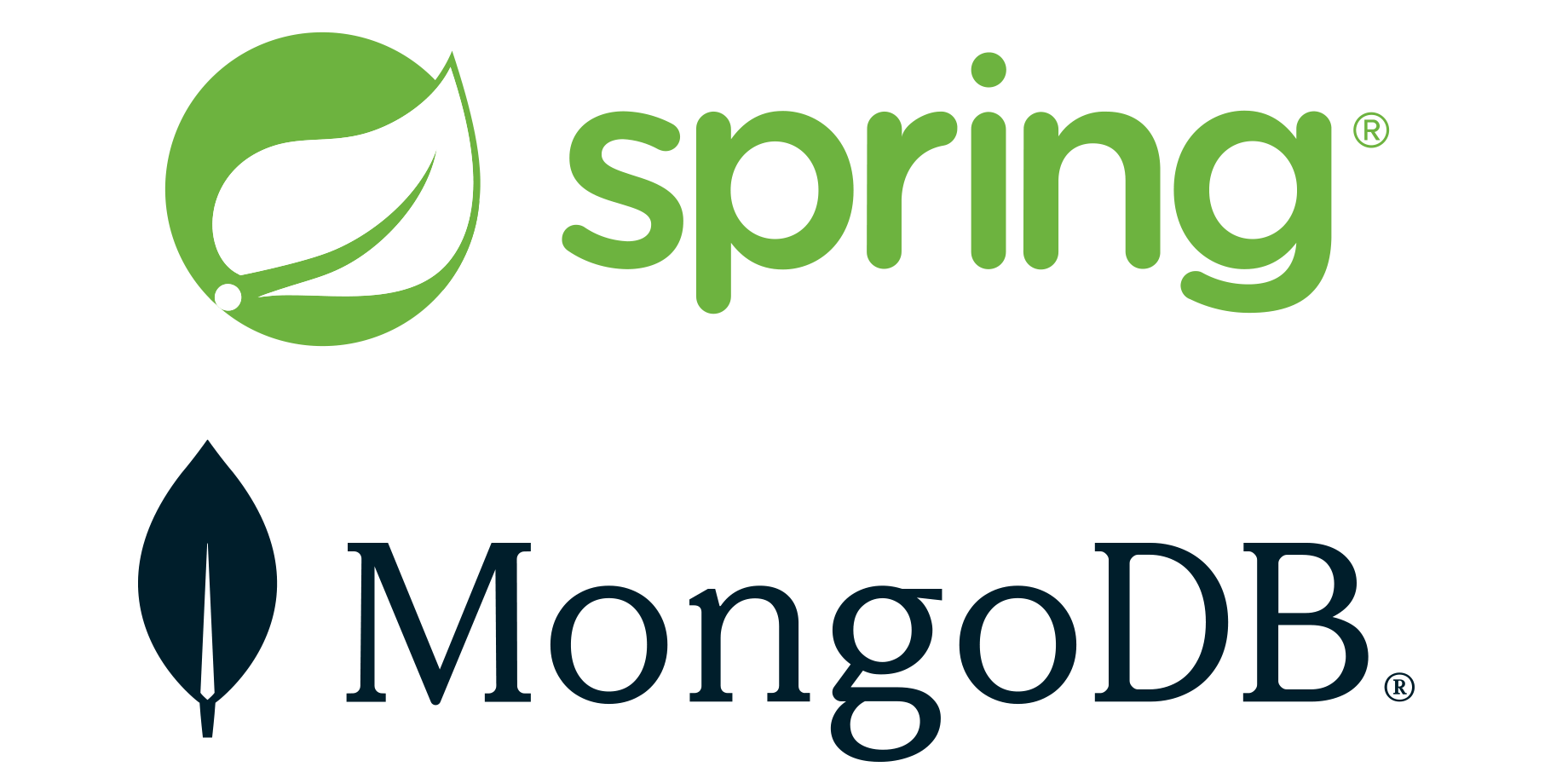 Java Spring Framework and MongoDB Logos
